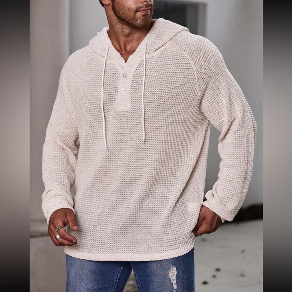 Men Plus Raglan Sleeve Drawstring Hoodie - Picture 5 of 7